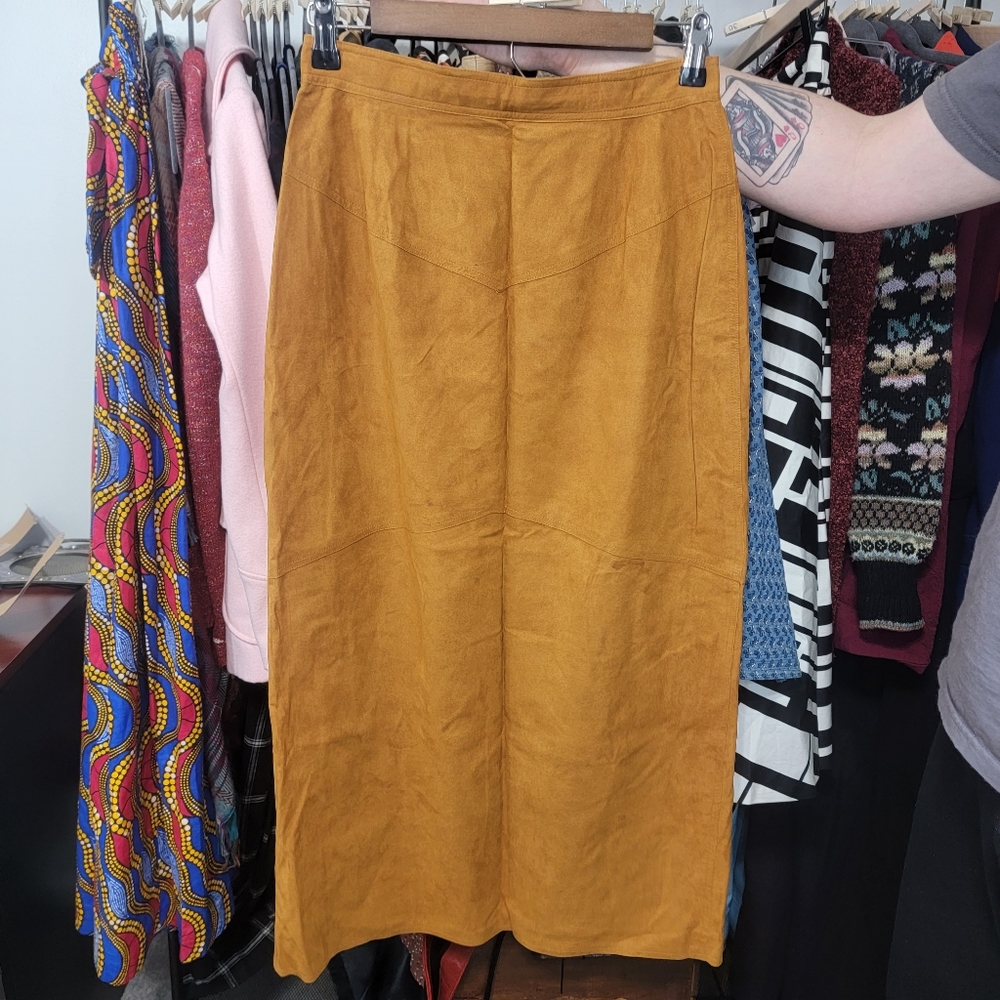 Vintage Suede Cognac Skirt